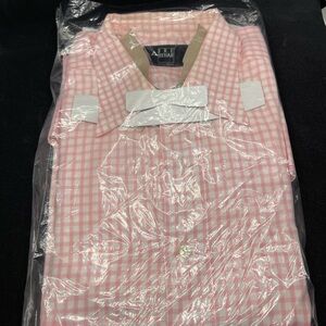 Ike Behar Pink Checkered Dress Shirt